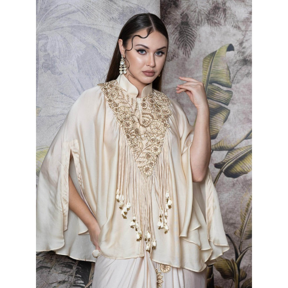 Sainy Garg Couture Hansini Cape with Drape Skirt (Set of 2)