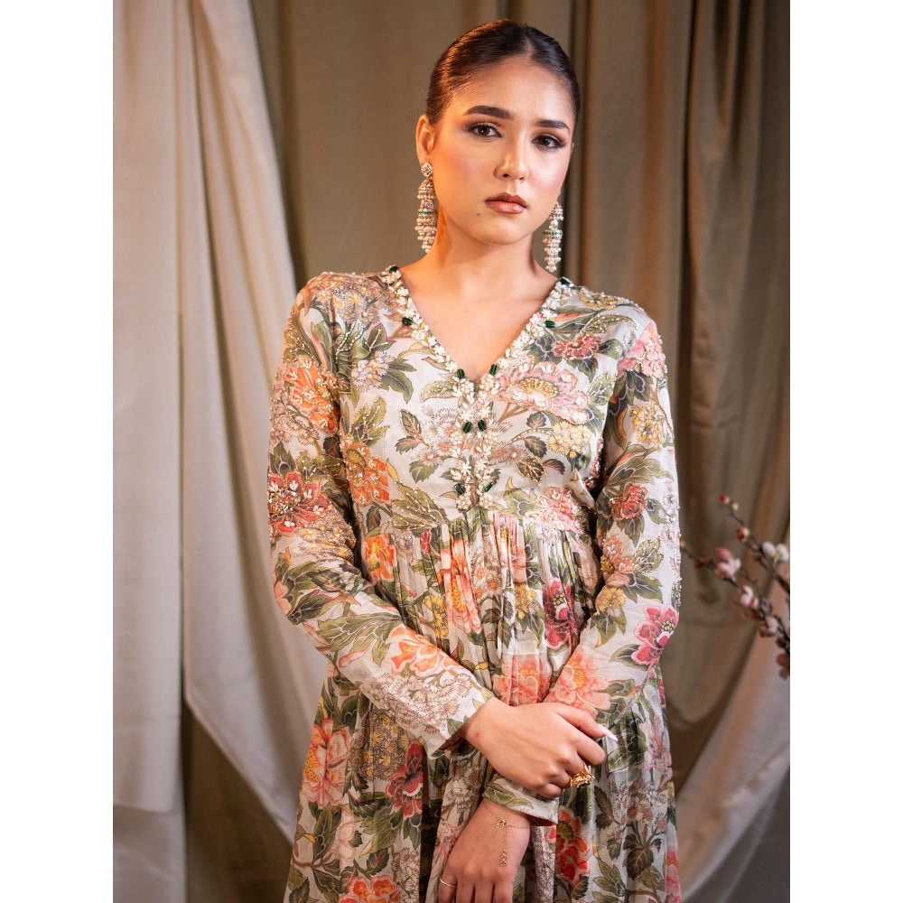 Sainy Garg Couture Ivory Elysia Sharara with Kurta (Set of 2)