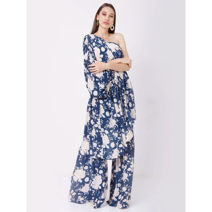 Sakshi Girri Navy Blue One Shoulder Co-Ord (Set of 2)