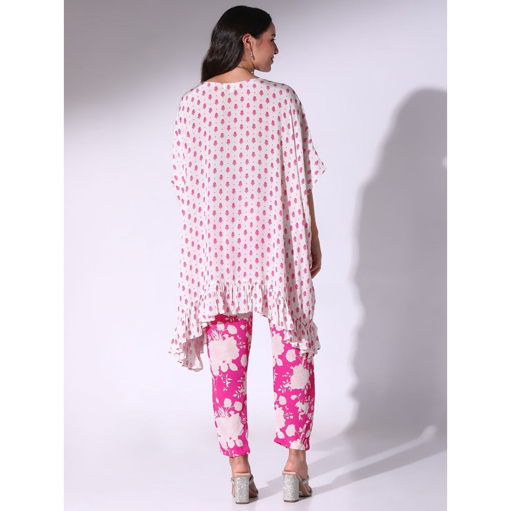 Sakshi Girri Fuchsia Pink Kaftan with Pant (Set of 2)