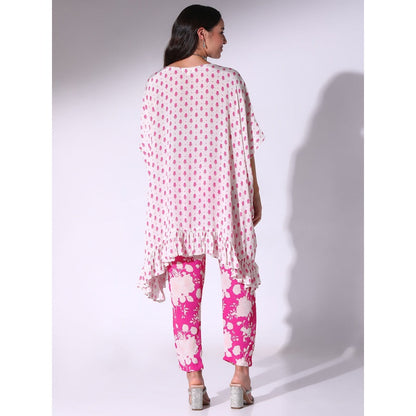 Sakshi Girri Fuchsia Pink Kaftan with Pant (Set of 2)