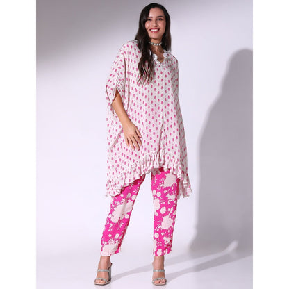 Sakshi Girri Fuchsia Pink Kaftan with Pant (Set of 2)