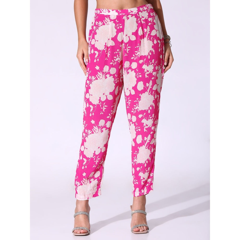 Sakshi Girri Fuchsia Pink Kaftan with Pant (Set of 2)