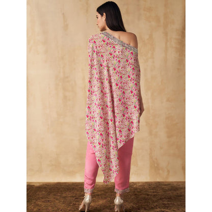 Sakshi Girri Pink One Shoulder Tunic with Pant (Set of 2)