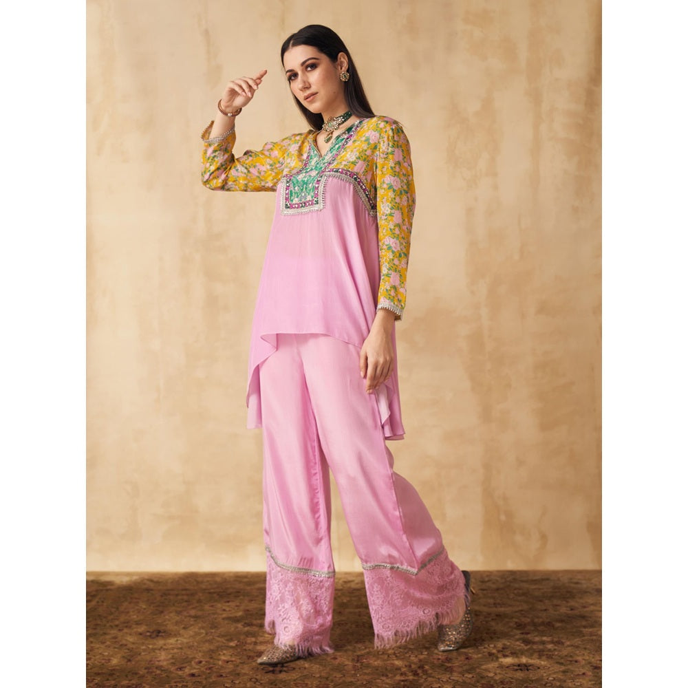 Sakshi Girri Lavender Floral Tunic & Pant (Set of 2)