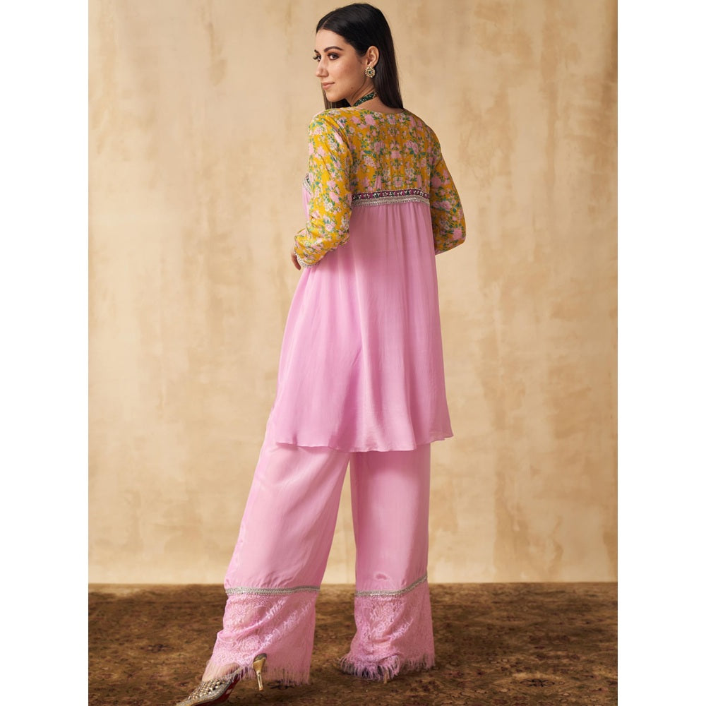 Sakshi Girri Lavender Floral Tunic & Pant (Set of 2)