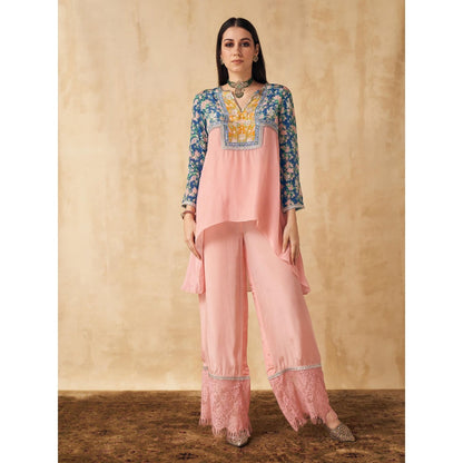 Sakshi Girri Peach Floral Tunic with Pant (Set of 2)