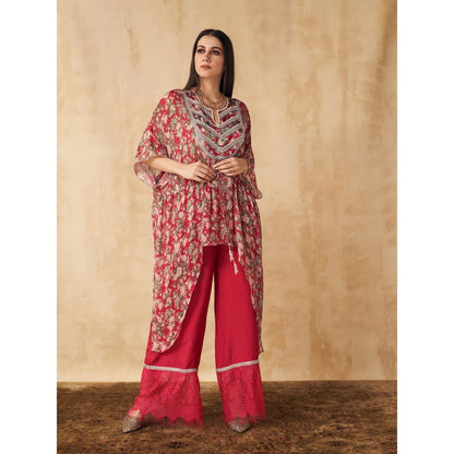 Sakshi Girri Red Tie-Up Tunic with Pant (Set of 2)