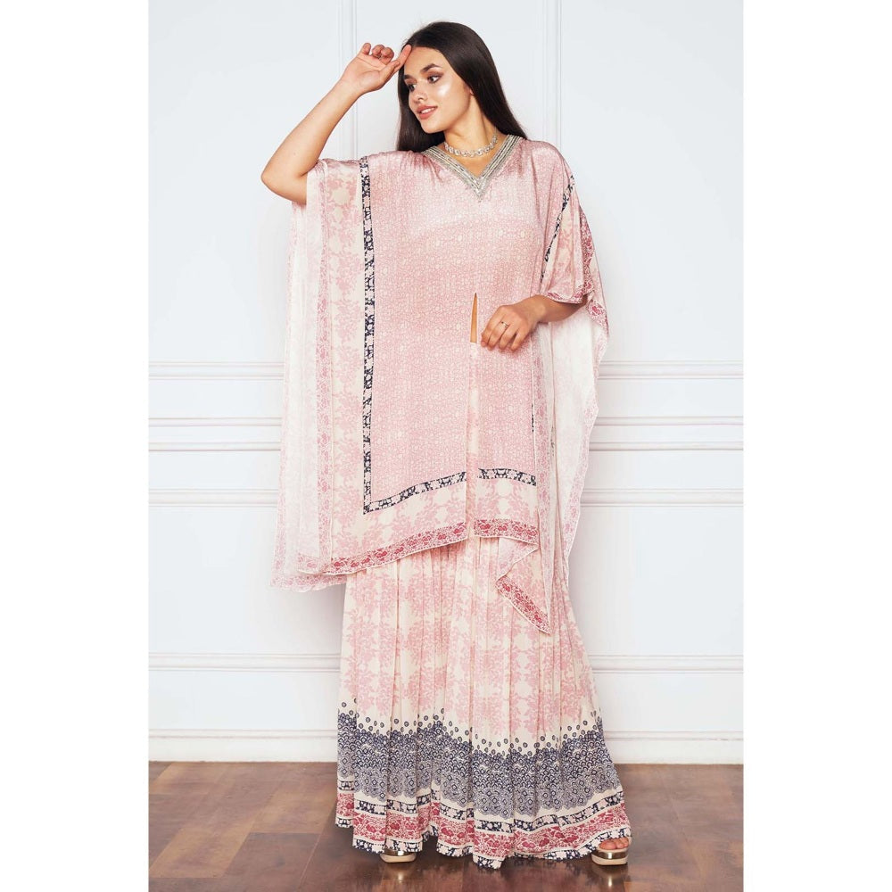 Sakshi Girri Blush Pink Kaftan with Sharara (Set of 2)
