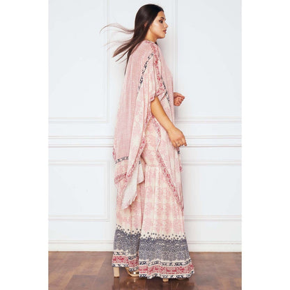 Sakshi Girri Blush Pink Kaftan with Sharara (Set of 2)