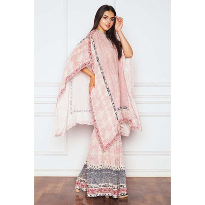 Sakshi Girri Blush Pink Kaftan with Sharara (Set of 2)