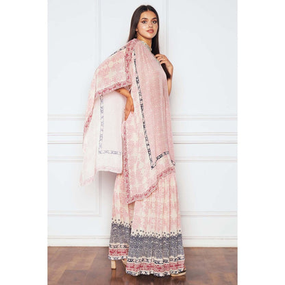 Sakshi Girri Blush Pink Kaftan with Sharara (Set of 2)