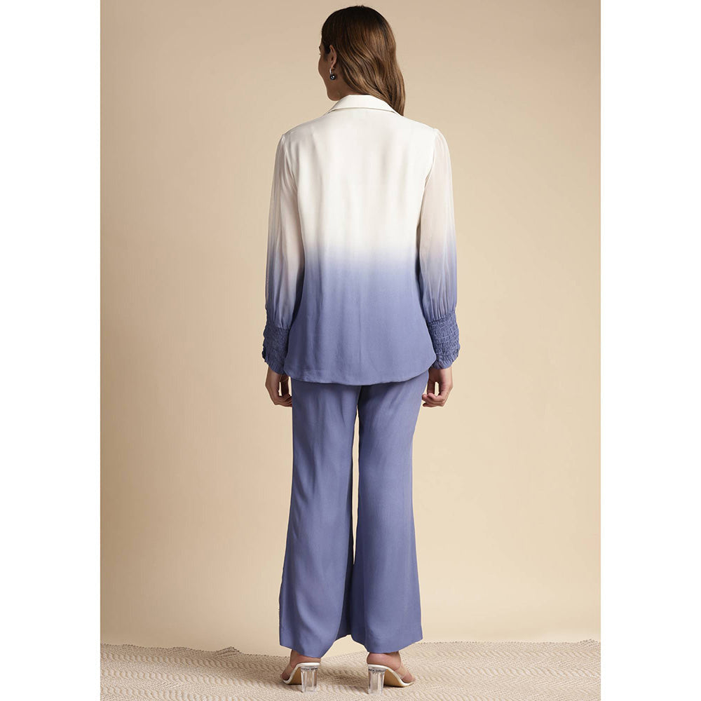 SAKSHI KHETTERPAL Very Peri Purple Ombre Embroidered Co-Ord (Set of 2)