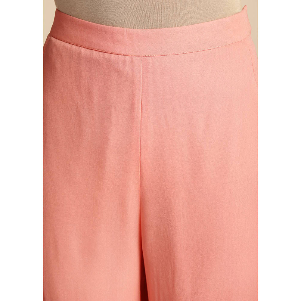 SAKSHI KHETTERPAL Peach Ombre Embroidered Co-Ord (Set of 2)