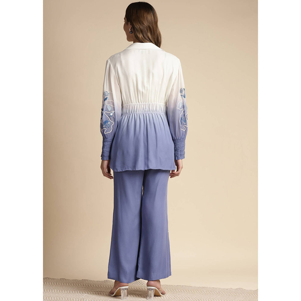 SAKSHI KHETTERPAL Very Peri Purple Ombre Elasticated Co-Ord (Set of 2)