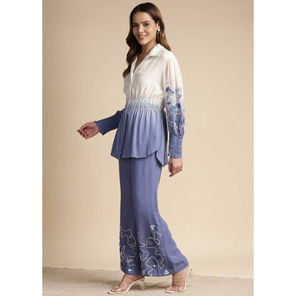 SAKSHI KHETTERPAL Very Peri Purple Ombre Elasticated Co-Ord (Set of 2)