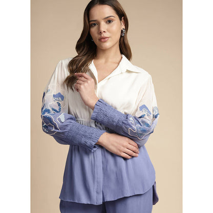 SAKSHI KHETTERPAL Very Peri Purple Ombre Elasticated Co-Ord (Set of 2)