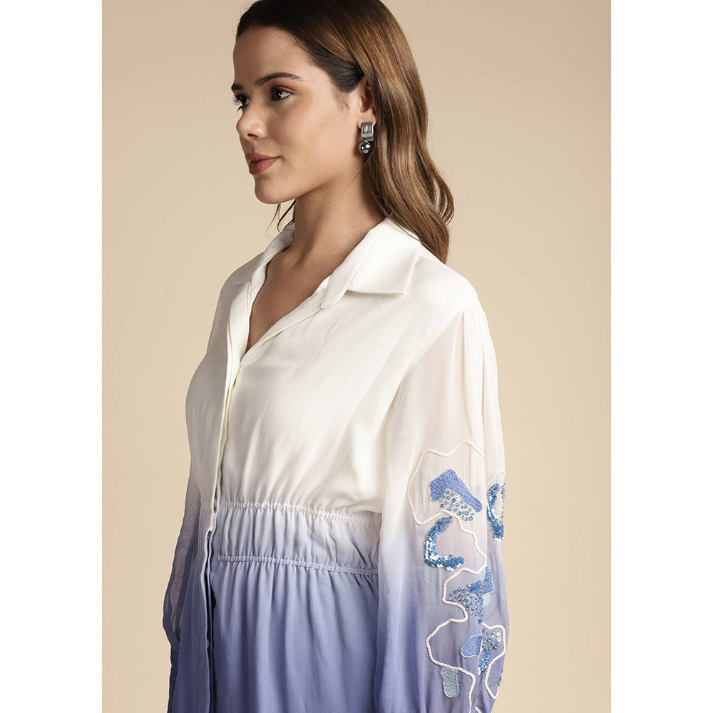 SAKSHI KHETTERPAL Very Peri Purple Ombre Elasticated Co-Ord (Set of 2)