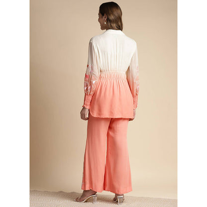 SAKSHI KHETTERPAL Peach Ombre Elasticated Co-Ord (Set of 2)