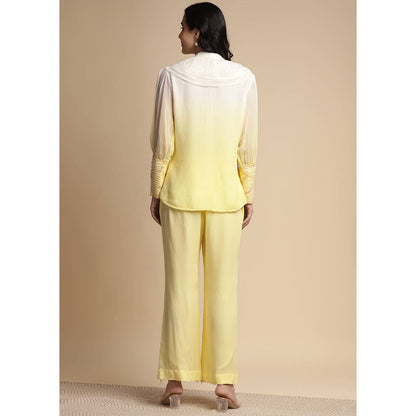 SAKSHI KHETTERPAL Sunshine Ombre Ruffle Tie-Up Co-Ord (Set of 2)