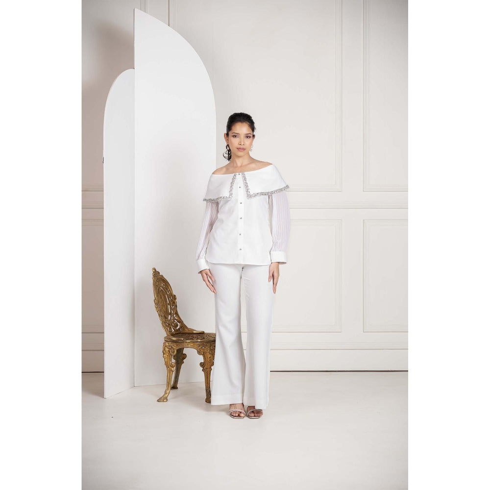 SAKSHI G CHAWLA White Off Shoulder Top