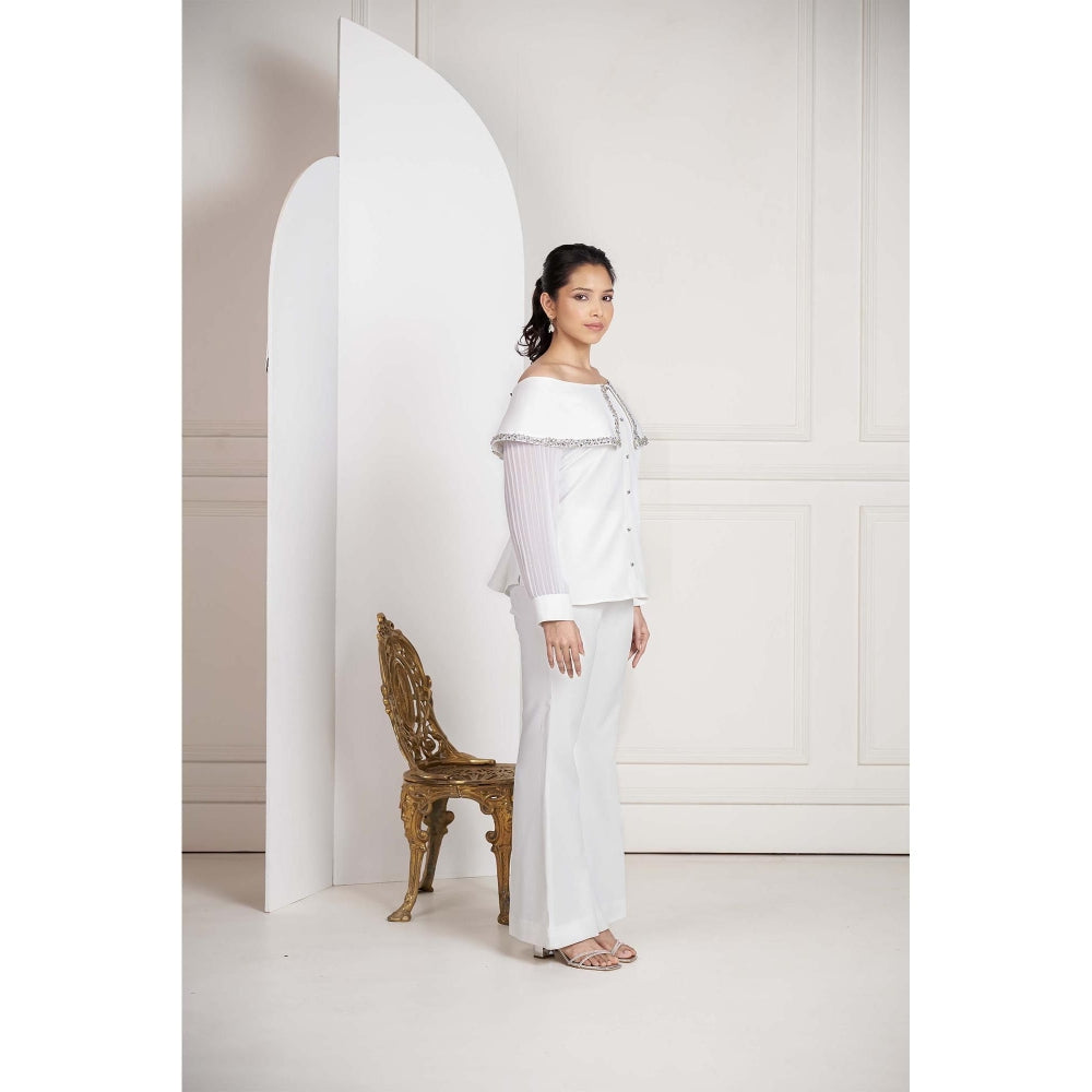 SAKSHI G CHAWLA White Off Shoulder Top
