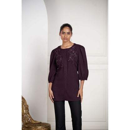 SAKSHI G CHAWLA Purple Ruth Top