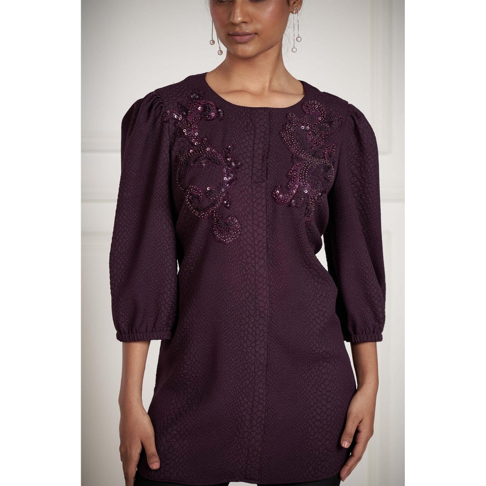 SAKSHI G CHAWLA Purple Ruth Top