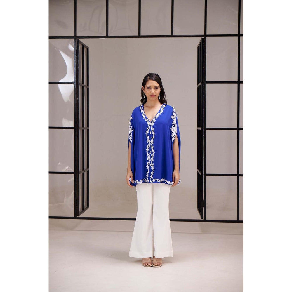SAKSHI G CHAWLA Blue Viola Kaftan Top