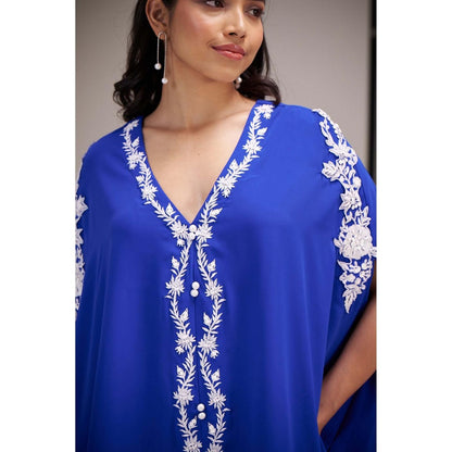 SAKSHI G CHAWLA Blue Viola Kaftan Top
