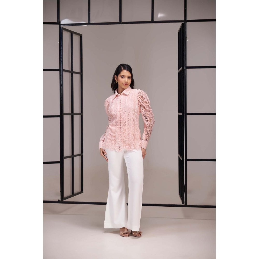 SAKSHI G CHAWLA Pink Celia Lace Shirt
