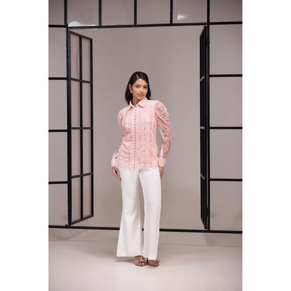 SAKSHI G CHAWLA Pink Celia Lace Shirt