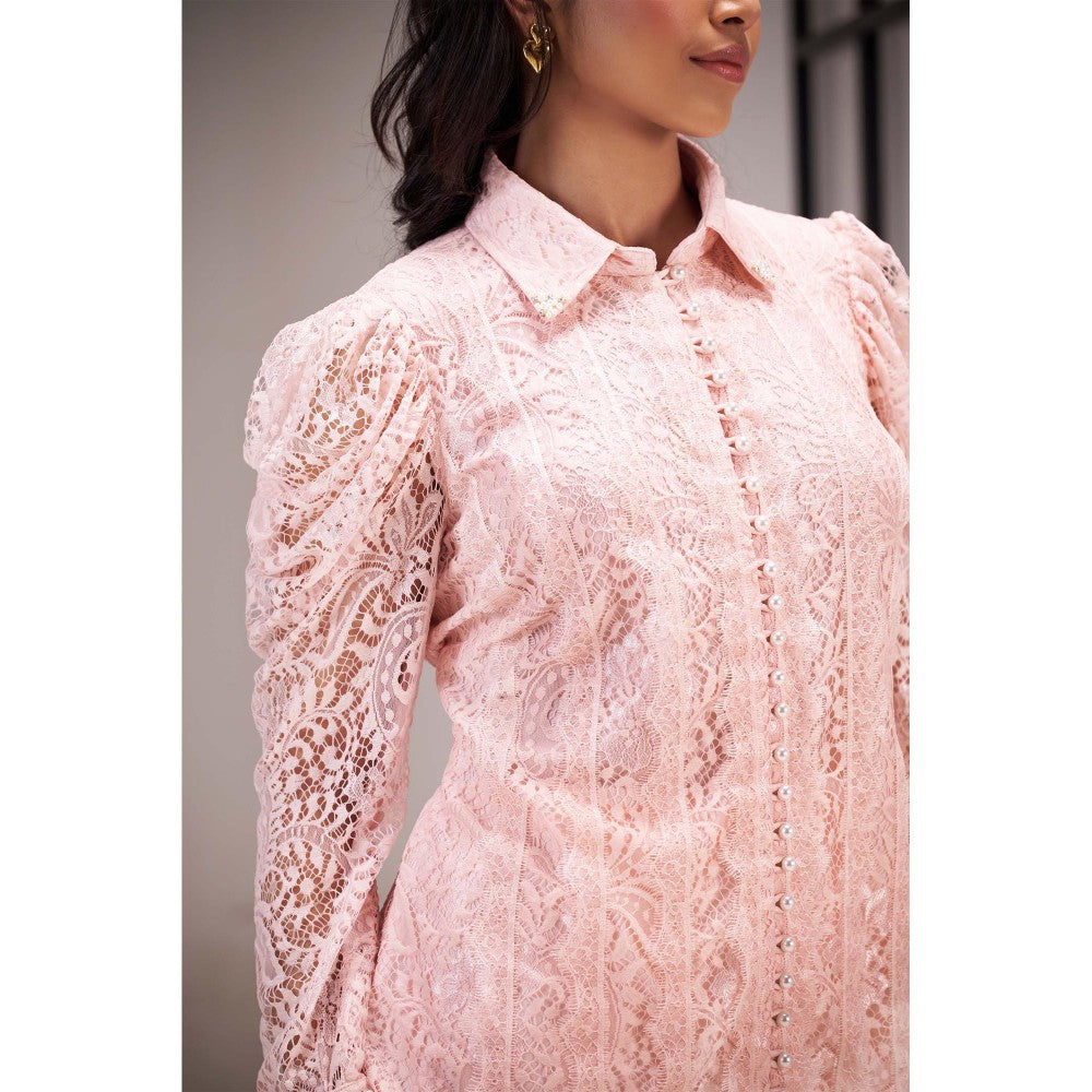 SAKSHI G CHAWLA Pink Celia Lace Shirt