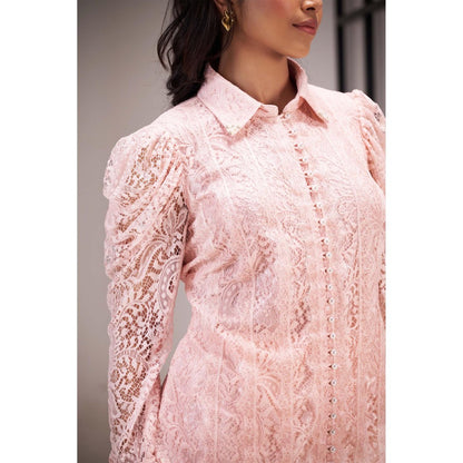 SAKSHI G CHAWLA Pink Celia Lace Shirt