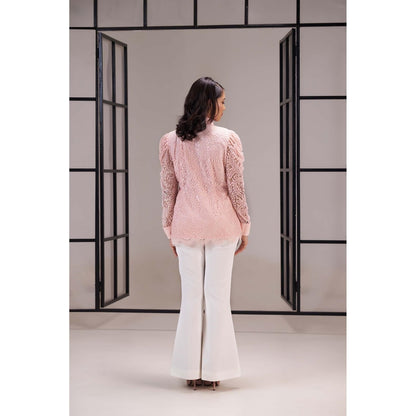 SAKSHI G CHAWLA Pink Celia Lace Shirt