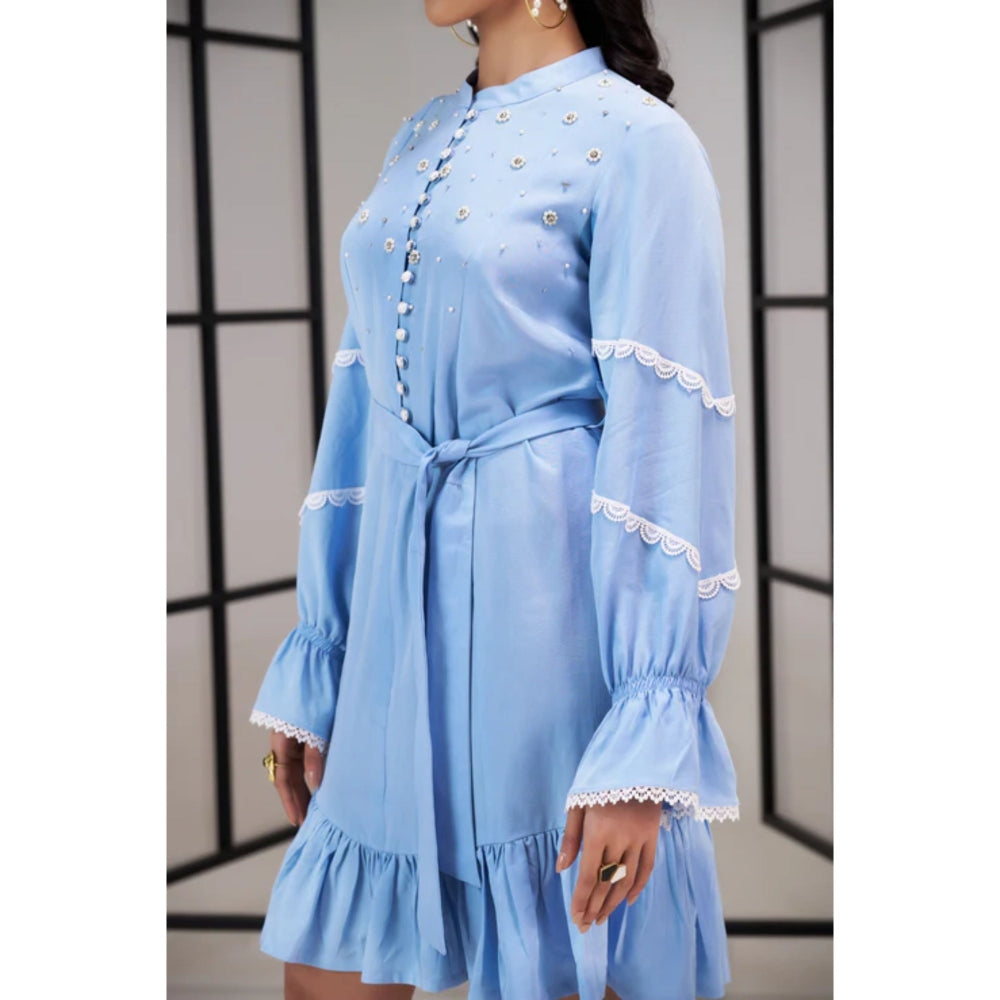 SAKSHI G CHAWLA Blue Nora Dress with Belt