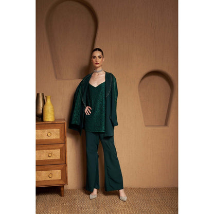 SAKSHI G CHAWLA Green Adila Blazer Co-Ord Set