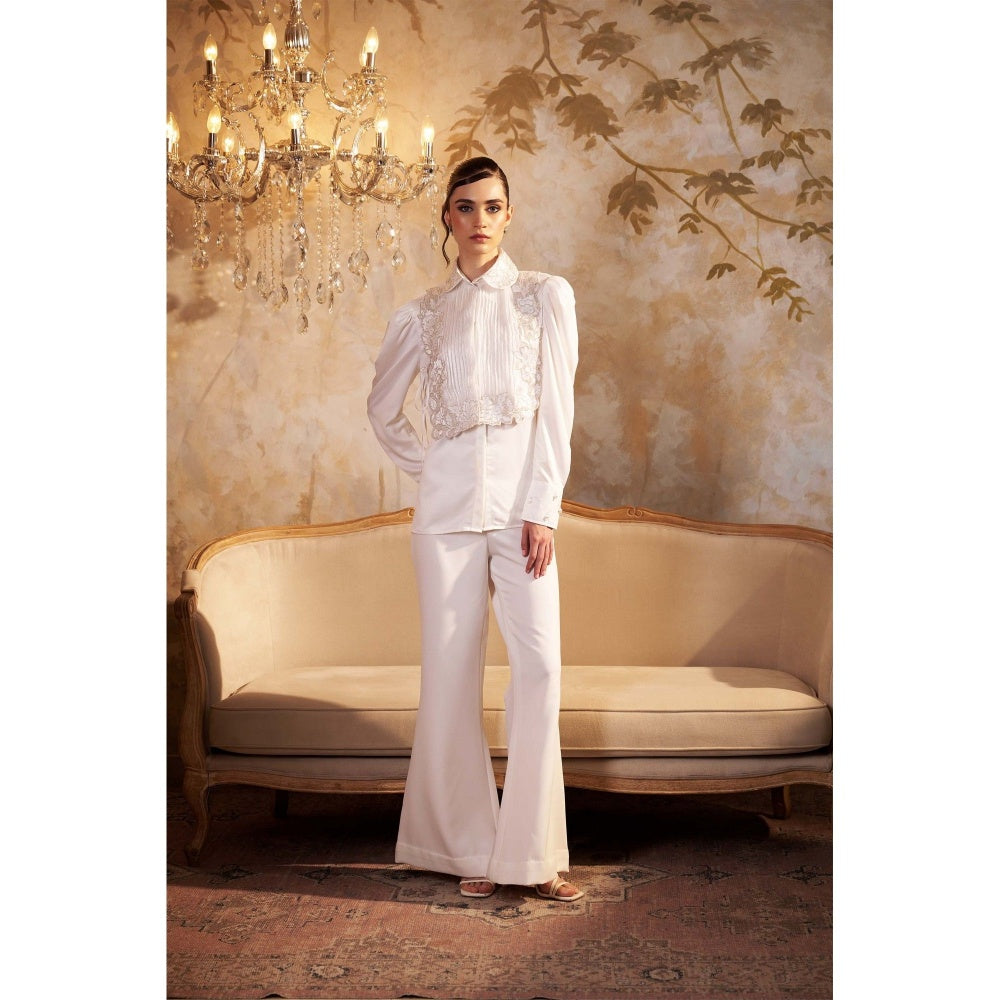 SAKSHI G CHAWLA White Amora Harness Co-Ord Set