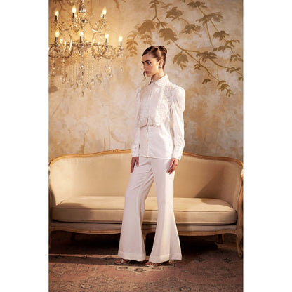 SAKSHI G CHAWLA White Amora Harness Co-Ord Set