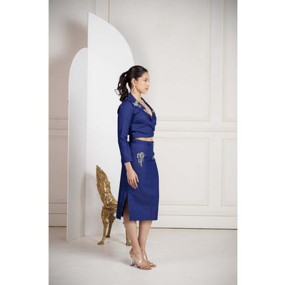 SAKSHI G CHAWLA Blue Emma Top with Skirt