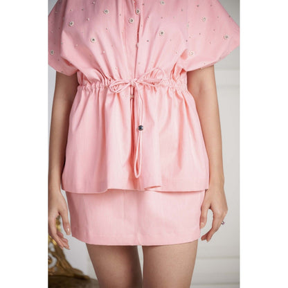 SAKSHI G CHAWLA Pink Nora Top with Skirt