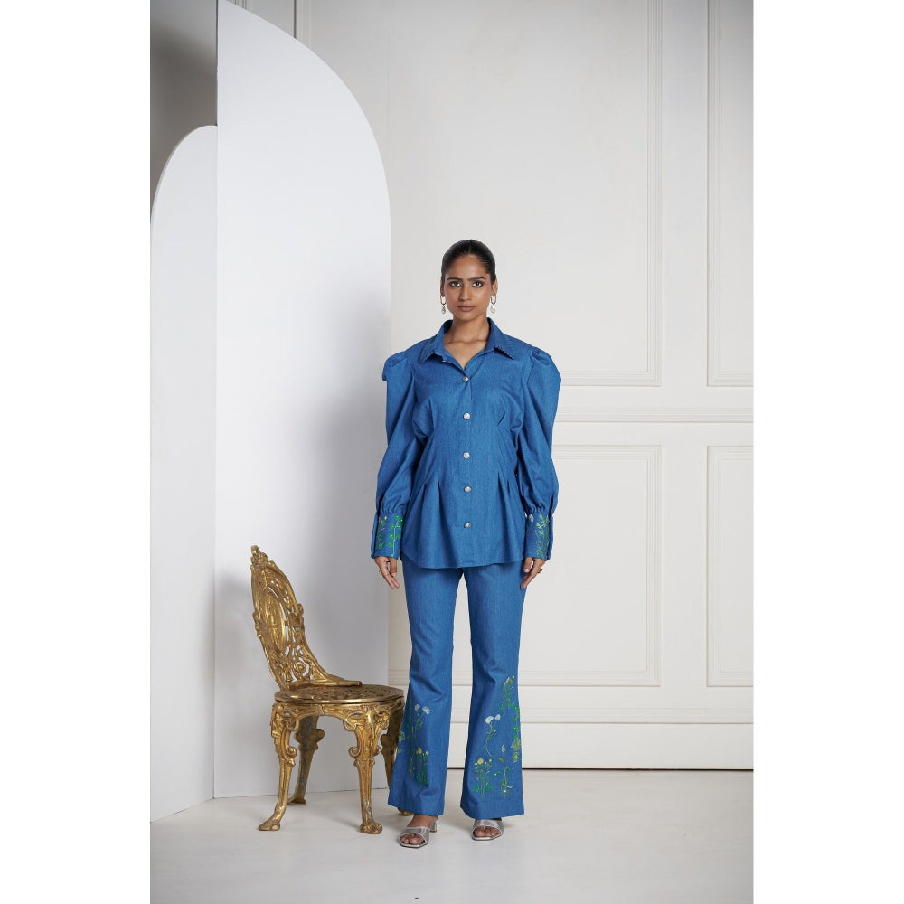 SAKSHI G CHAWLA Blue Aina Shirt with Pant