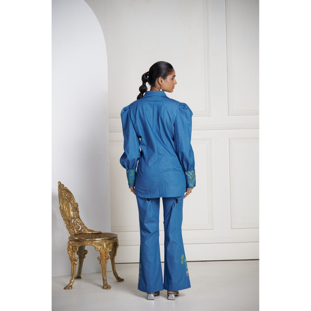 SAKSHI G CHAWLA Blue Aina Shirt with Pant
