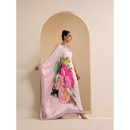 SAKSHI G CHAWLA Modal One Shoulder Multi-Color Floral Kaftan Dress
