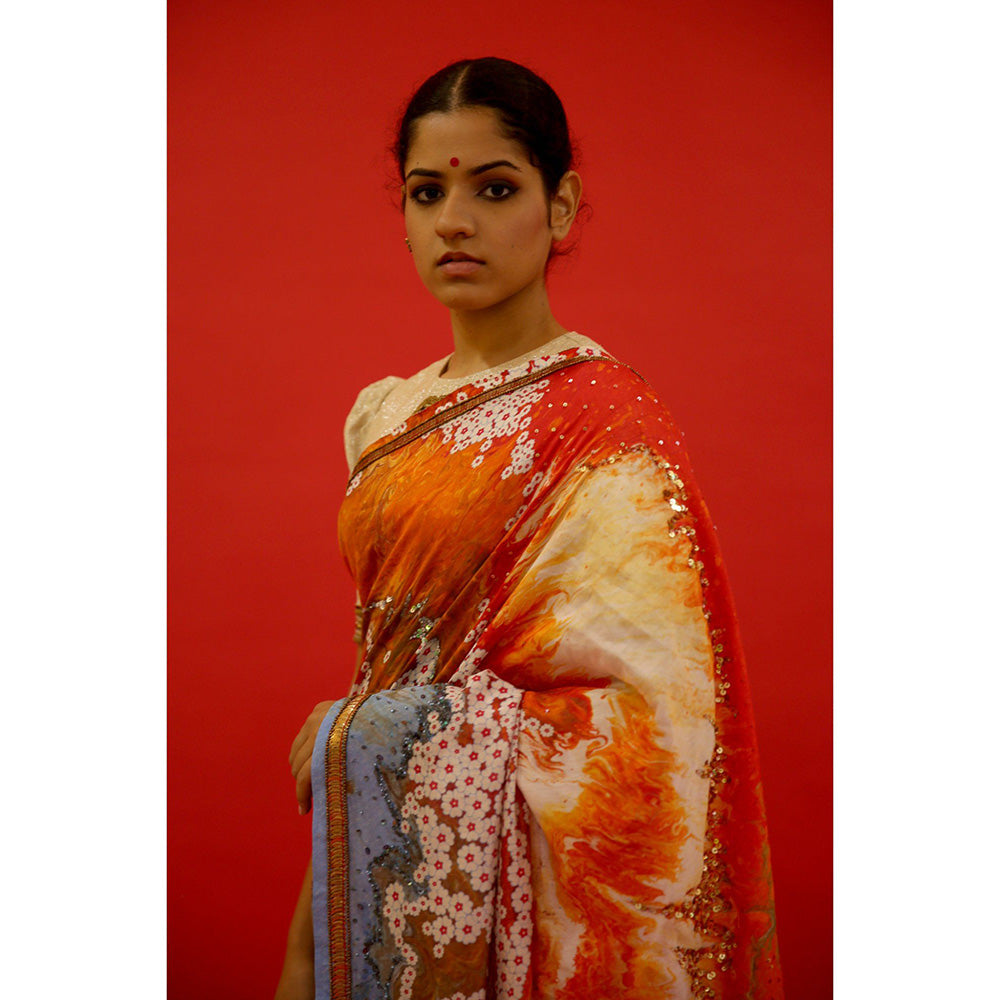 Saksham & Neharicka Prerna Saree Printed & Embellished Blouse