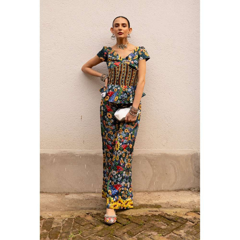 Saksham & Neharicka Multi Coloured Printed Co-Ord (Set of 2)