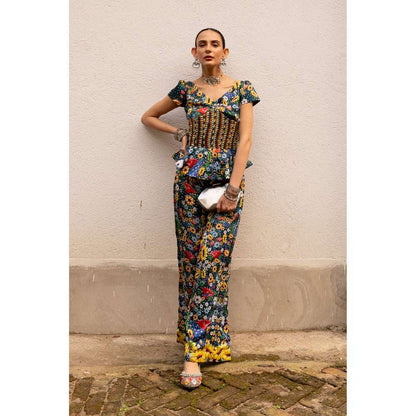 Saksham & Neharicka Multi Coloured Printed Co-Ord (Set of 2)