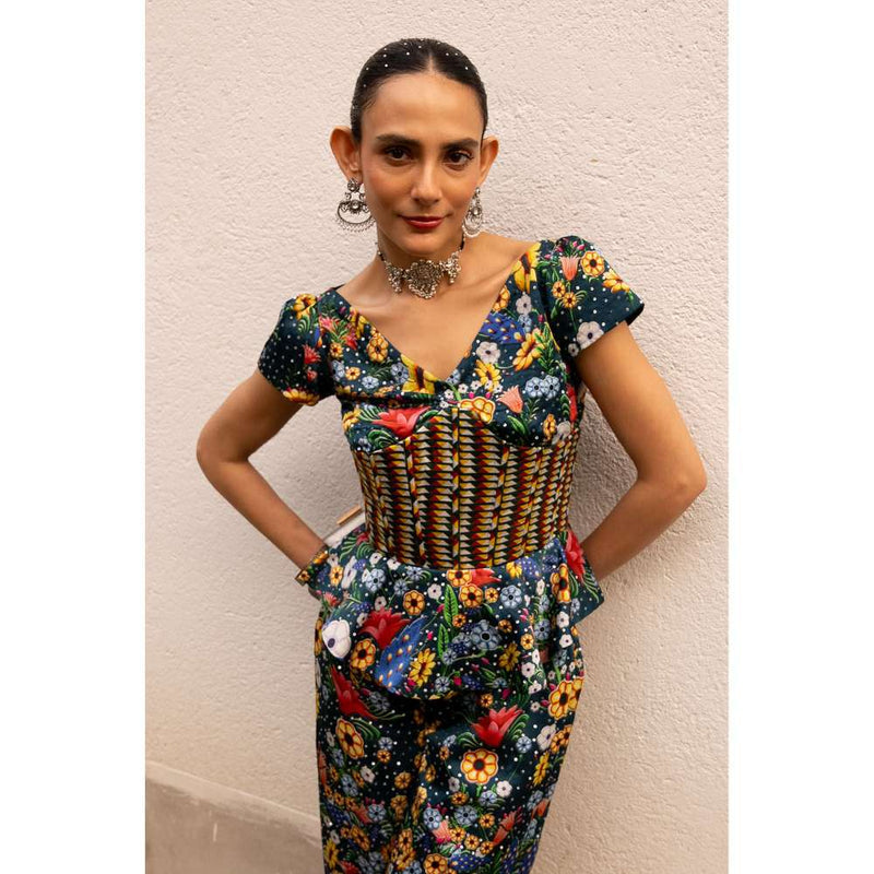 Saksham & Neharicka Multi Coloured Printed Co-Ord (Set of 2)