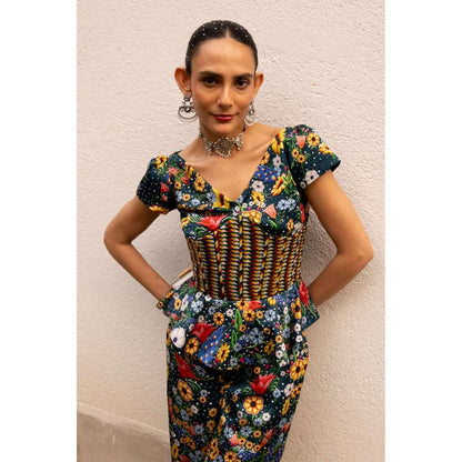 Saksham & Neharicka Multi Coloured Printed Co-Ord (Set of 2)