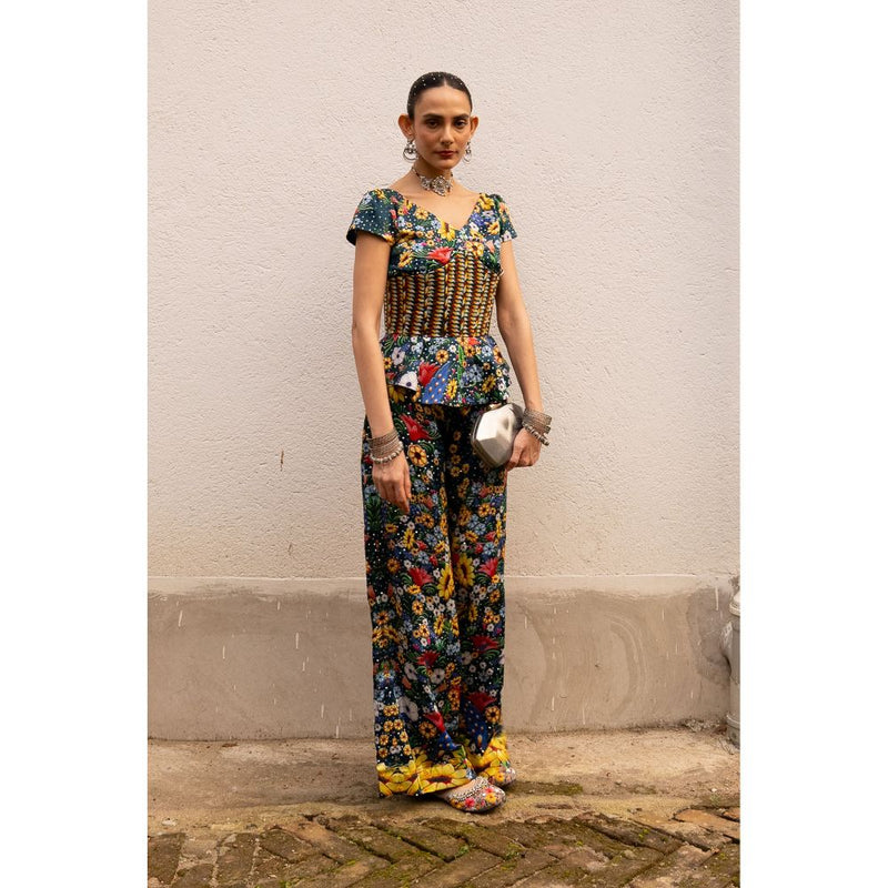 Saksham & Neharicka Multi Coloured Printed Co-Ord (Set of 2)